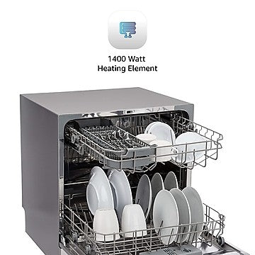 AmazonBasics ABDW2021002 2021 8 Place Setting Dishwasher (Silver) (OPEN BOX) AmazonBasics ABDW2021002 2021 8 Place Setting Dishwasher (Silver) (OPEN BOX)
